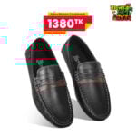 Black Textured Leather Loafer For Men SB-S940
