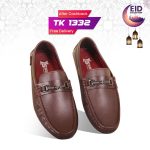 Chocolate Textured Leather Loafer For Men SB-S952