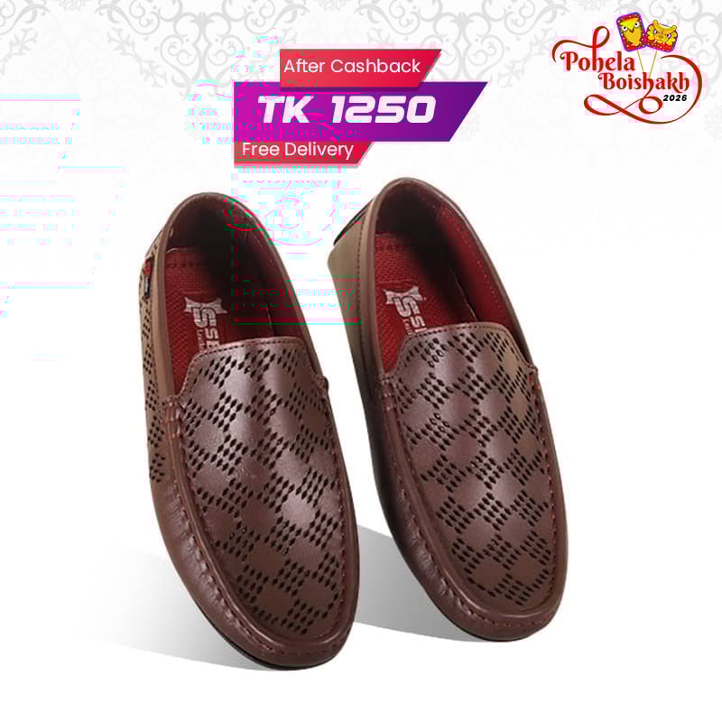 Laser Cut Design Leather Loafer For Men SB-S958