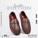Chocolate Textured Leather Loafer For Men SB-S952
