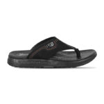 Black Comfort Leather Sandal For Men SB-S971