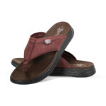 Dark Maroon Comfort Leather Sandal For Men SB-S972