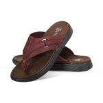 Dark Maroon Comfort Leather Sandal For Men SB-S974
