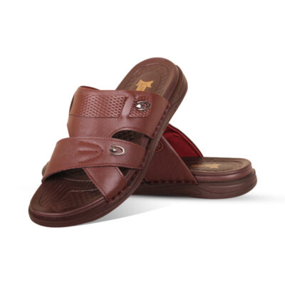 Chocolate Leather Slip-On Comfort Sandal For Men SB-S984