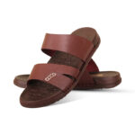 Chocolate Leather Slip-On Comfort Sandal For Men SB-S986