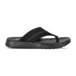 Black Comfort Leather Sandal For Men SB-S967