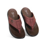 Dark Maroon Comfort Leather Sandal For Men SB-S972
