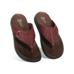 Dark Maroon Comfort Leather Sandal For Men SB-S974
