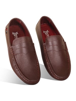 Classic Brown Leather Loafer For Men SB-S979