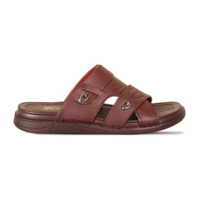 Chocolate Leather Slip-On Comfort Sandal For Men SB-S984