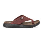Dark Maroon Comfort Leather Sandal For Men SB-S972