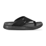 Black Comfort Leather Sandal For Men SB-S973