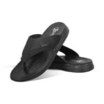Black Comfort Leather Sandal For Men SB-S1006