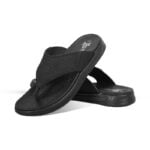 Black Comfort Leather Sandal For Men SB-S1005