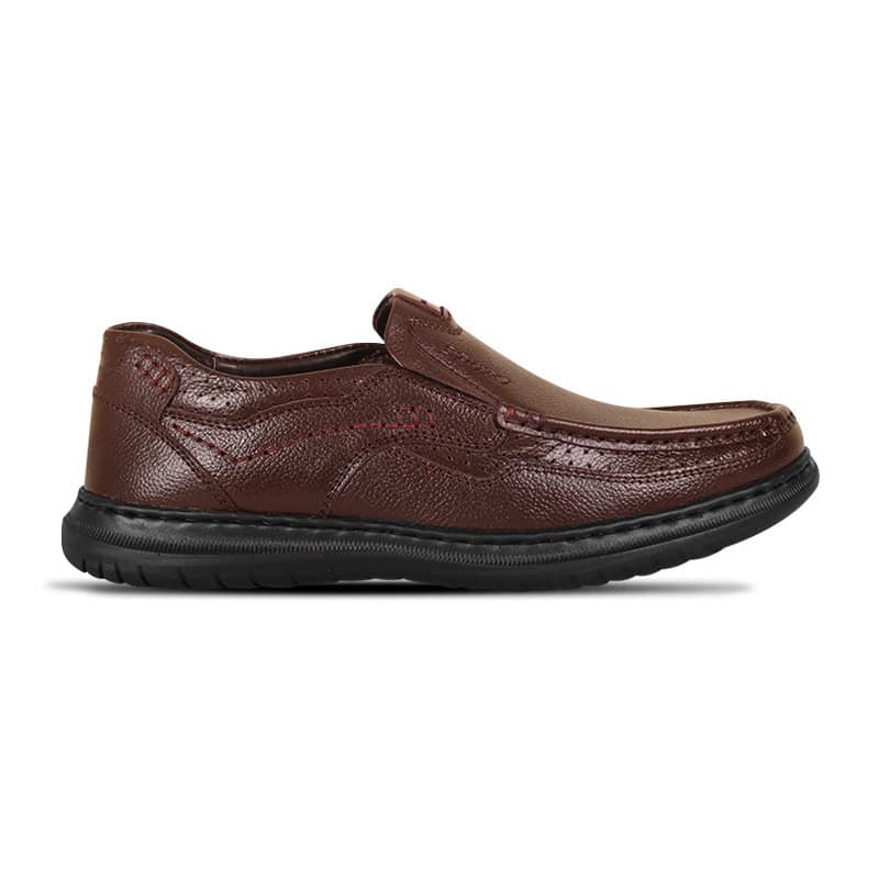 Dark Brown Leather Casual Shoes For Men SB-S1002