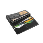 Handcrafted Maroon Streak Leather Long Wallet SB-W244