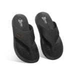 Black Comfort Leather Sandal For Men SB-S1006