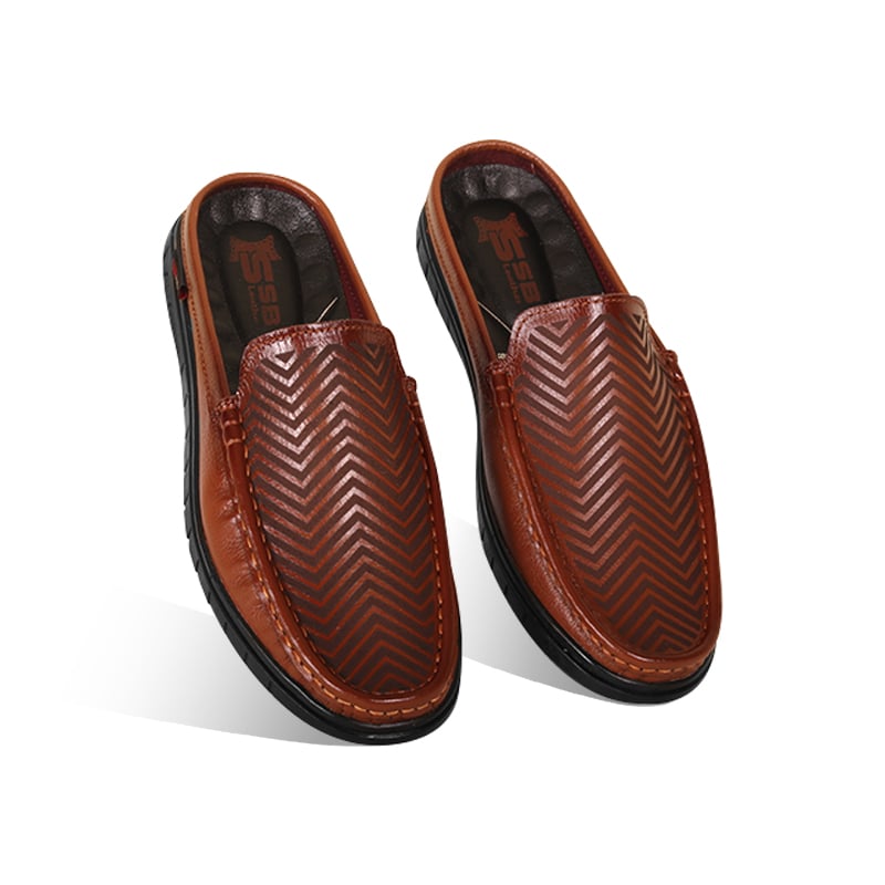 Laser Cut Design Leather Half Loafer For Men SB-S1000