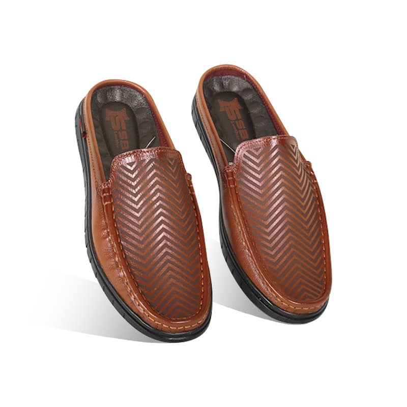 Laser Cut Design Leather Half Loafer For Men SB-S1000