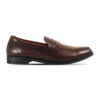 Dark Brown Leather Penny Loafer Shoes For Men SB-S995