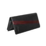 Handcrafted Maroon Streak Leather Long Wallet SB-W244