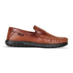 Cognac Brown Leather Casual Shoes For Men SB-S999