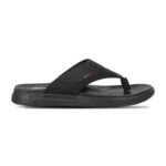 Black Comfort Leather Sandal For Men SB-S1006