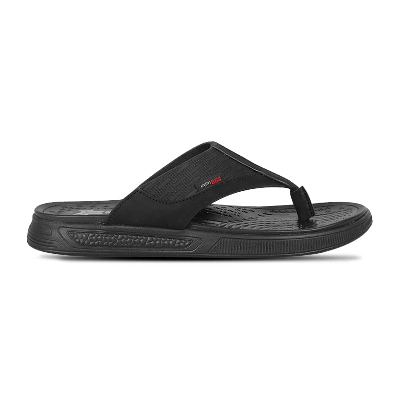 Black Comfort Leather Sandal For Men SB-S1006