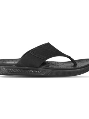 Black Comfort Leather Sandal For Men SB-S1005