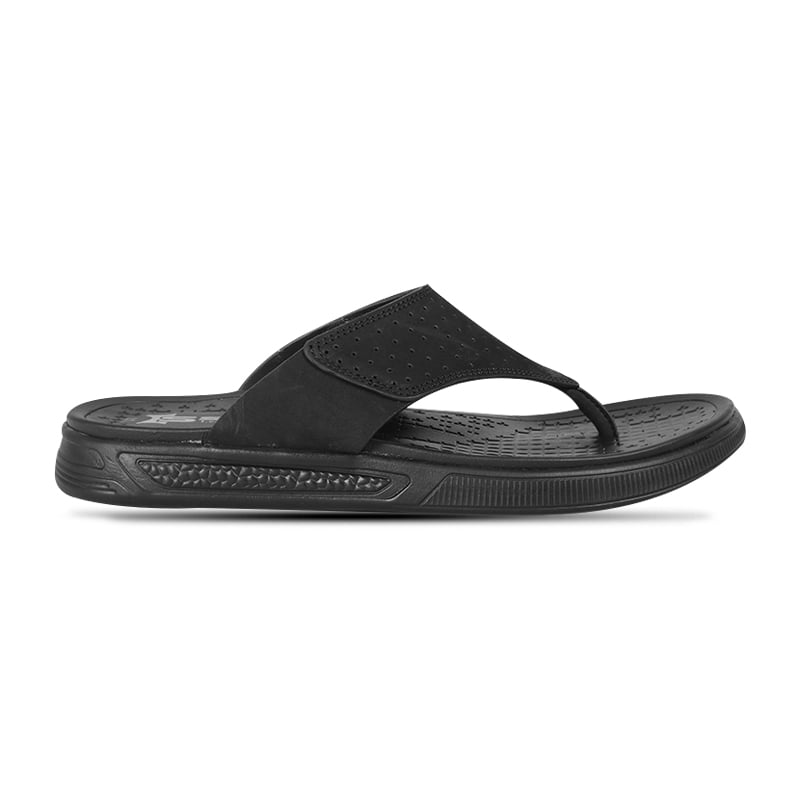 Black Comfort Leather Sandal For Men SB-S1005