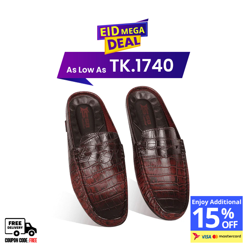 Crocodile Pattern Leather Half Loafers SB-S1084