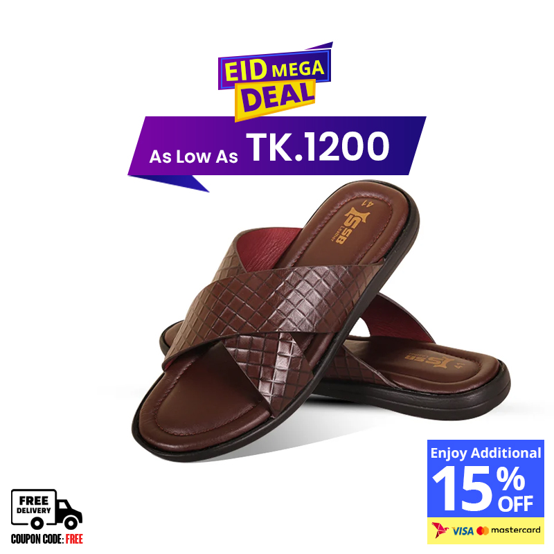 Crisscross Strap Leather Sandal For Men SB-S1106
