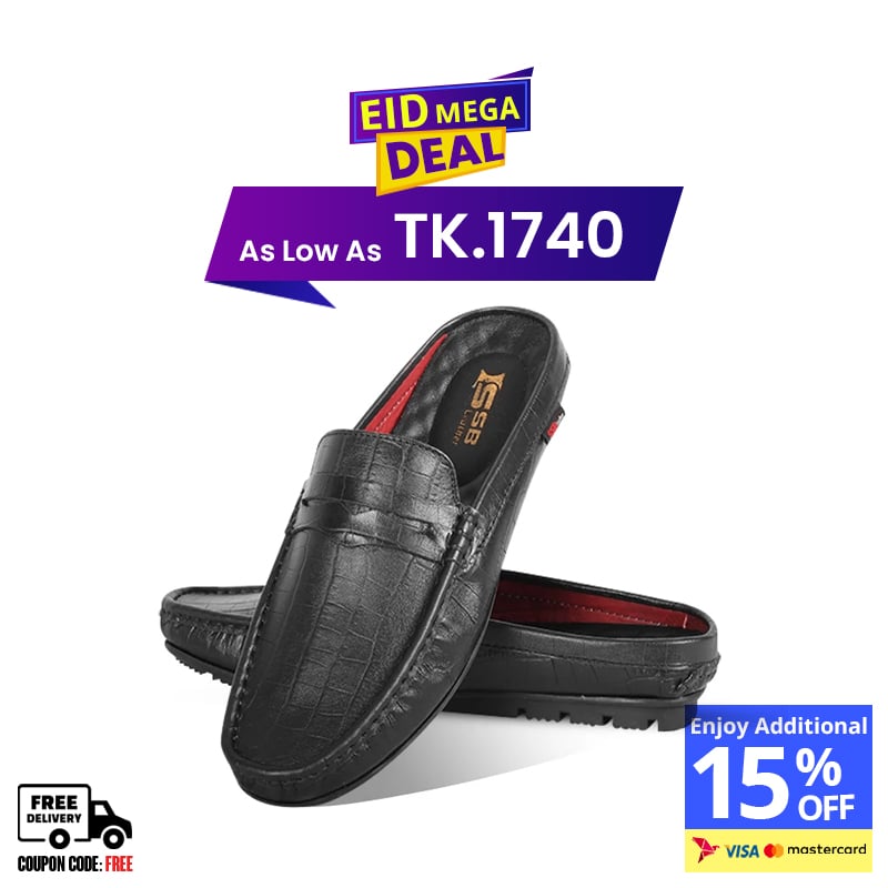 Crocodile Pattern Leather Half Loafers SB-S1109