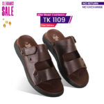 Chocolate Leather Adjustable Strap Casual Sandal For Men SB-S818