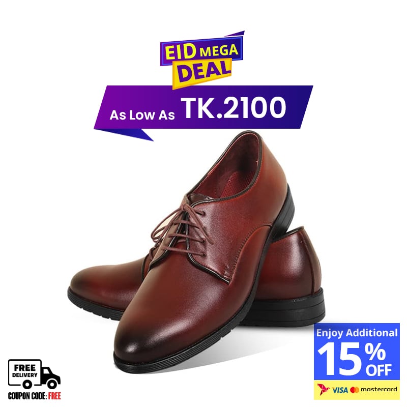Classic Reddish-Brown Derby Formal Shoes For Men SB-S934