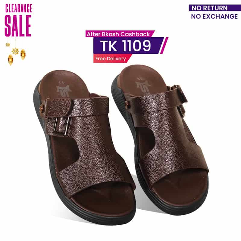 Dark Brown Adjustable Strap Casual Sandal For Men SB-S948