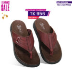 Dark Maroon Comfort Leather Sandal For Men SB-S974