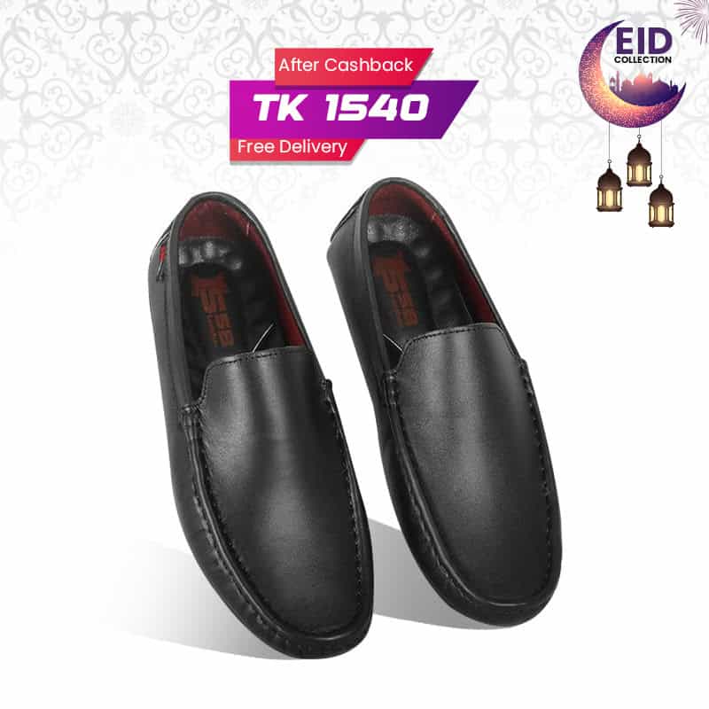 Classic Black Leather Loafer For Men SB-S988