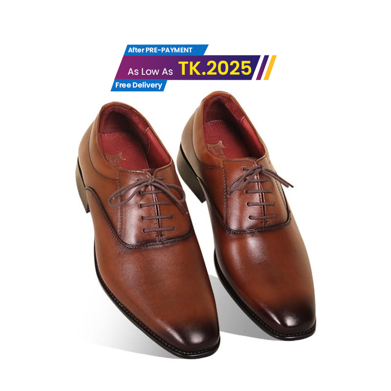 Brown Leather Oxford Shoes For Men SB-S993