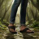 Black Comfort Leather Sandal For Men SB-S1006