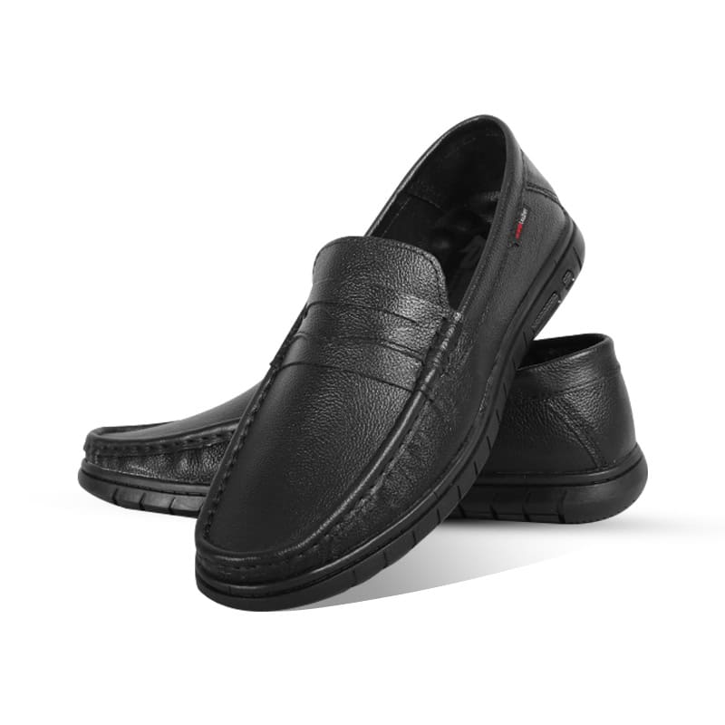 Black Leather Casual Shoes For Men SB-S1015