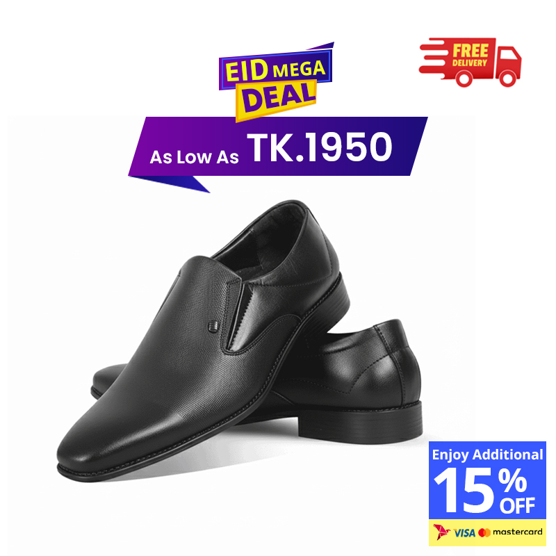 Black Textured Leather Formal Shoes For Men SB-S1011