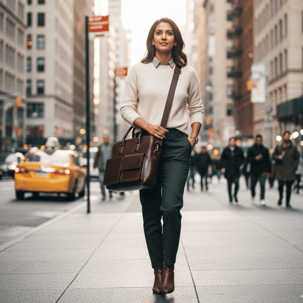 Chocolate Oil Pull Up Leather Executive Bag SB-LB501