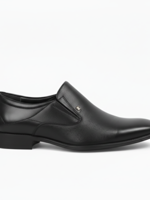 Black Textured Leather Formal Shoes For Men SB-S1011