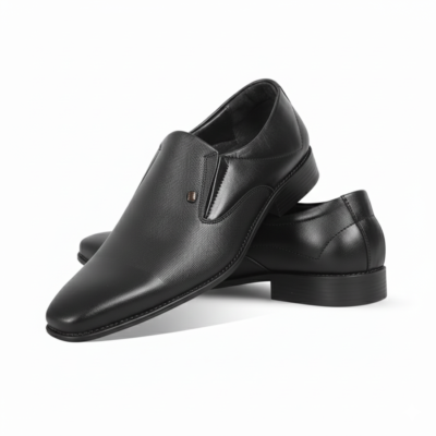 Black Textured Leather Formal Shoes For Men SB-S1011