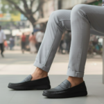 Black Leather Casual Shoes For Men SB-S1015