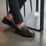 Black Leather Casual Shoes For Men SB-S1009