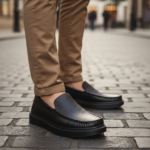 Black Leather Casual Shoes For Men SB-S1009