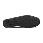 Black Woven Textured Leather Loafer For Men SB-S975