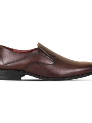 Chocolate Textured Leather Formal Shoes For Men SB-S1020